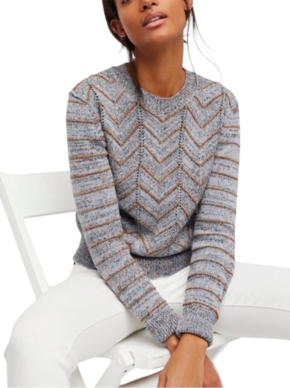 Free People Zig Zag Pullover Sweater - Picture 1 of 12